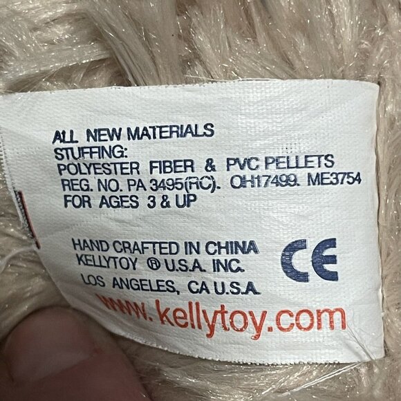 Kellytoy 12” super soft fluffy beige cuddily cute bear with gold threaded nose - Picture 7 of 9